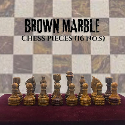 Handcrafted Premium Marble Chess Pieces Set – Elegant 32-Piece Replacement for 12-15 Inch Chess Boards Storage Box (Multi and Coral)