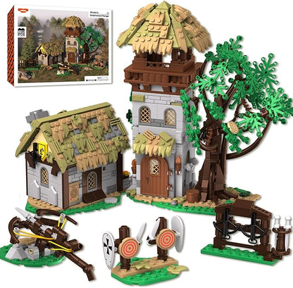 Medieval Building Set Knight Training Ground Buildings Blocks for Adults Teens DIY Toy Model Kits for Adult Boys Girls 12+ Home Office Art Decor Holiday Christmas Birthday Gift 1109PCS