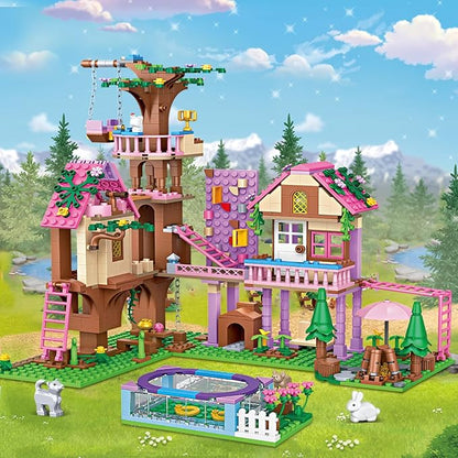 Tree House Building Set Compatible with Friend 756 PCS Forest House Building Kit Birthday Gift for Kids Girls Age 14+ Years（7681）
