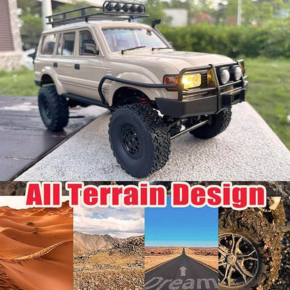 RC Rock Crawler RC Truck 4x4 WPL C54-1 RTR 1/16 Scale RC Crawler Off Road Truck All Terrain with Upgraded Chassis and Shock 260 Motor New Gearbox Bumper Roof Rack Hobby Toy Adult