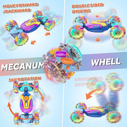 Gesture Sensing Remote Control Stunt Car - Boys Toys Age 6-8-12 4WD Hand Controlled RC Twist Car with Light &amp Music Cool Birthday Presents and Ideas Gifts for Boys Kids Age 7 9 10 11 12 Years Ol