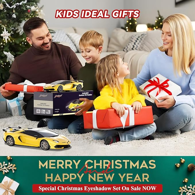Lamborghini Remote Control CarOfficially Licensed 1:16 Scale Lambo Rechargeable Hobby Rc Cars with Headlight 2.4GHz Race Car Toys for Boy Girl 4-12 Years Old 12Km/h Green