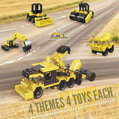 QStar Mini 16 Car Building Blocks Compatible with Lego Party Favors for Kids Prizes for Kids Classroom Goodie Bag Fillers
