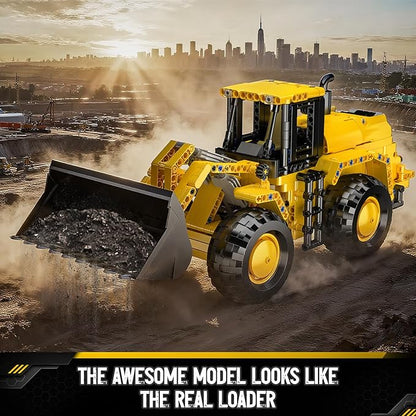Mould King 17084 Wheel Loader Building Block Set Engineering Vehicle Toy to Build Bulldozer Model as Collectible and Display (910 Pieces)