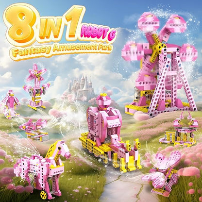 Robot G STEM Kits for 6-7 Year Old Girl 8 in 1 Electric Building Toys for Kids 6-8 8-10 DIY Educational Construction Science Kit for Girls 6-12 Christmas Birthday Gift