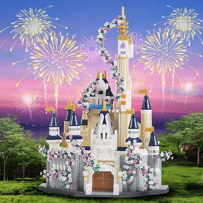 3100PCS Dream Castle Micro mini Building Blocks(Not Compatible with Lego)A Ideals Dream DSN Palace Achitecture with Sakura Serie Model Building Blocks Set Unique Present Toys for 14+