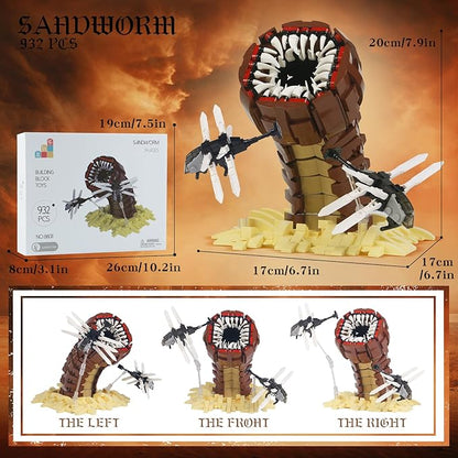 932PCS Sandworm Monster Construction Building Set with Ornithopter Toy(Compatible with Lego)Unique Collectible Architecture Playset for 14+ Kids Amazing Movie Scene Recreation Fun Present