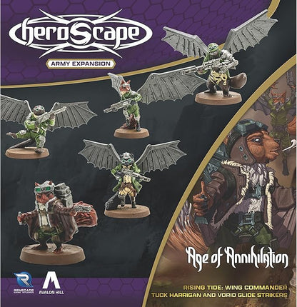 Renegade Game Studios Heroscape Age of Annihilation: Wing Commander Tuck Harrigan &amp Vorid Glidestrikers Army Expansion Board Game Miniatures