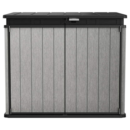 Keter Outdoor Storage Box & Shed for House, Patio & Yard, Elite Store, 4.6 x 2.7 Ft, Gray - Portable Utility Deck and Cabinet for Tools, Equipment, and Garbage