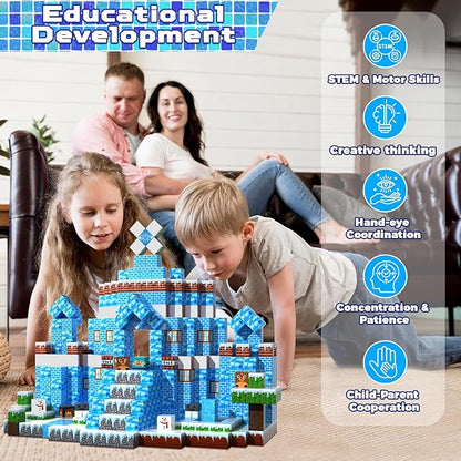 Magnetic Blocks - 100PCS Magnetic Blocks Build Ice Castle - Magnetics Toys for Montessori Toddler Easter Christmas Birthday Gifts - STEM Sensory Toys for 3 4 5 6 7 8 9 10 Year Old Girls