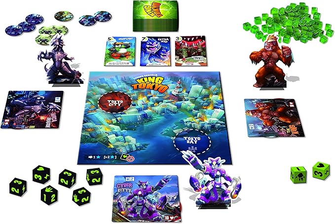 IELLO: King of Tokyo New Edition Strategy Board Game Space Penguin Included in the Box For 2 to 6 Players 30 Minute Play Time For Ages 8 and Up