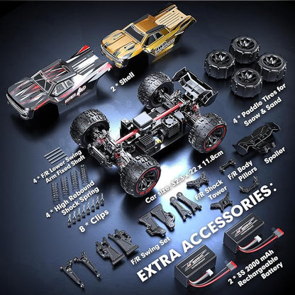 HYPER GO H14BM V3 1/14 Brushless RC Cars for Adults Fast 50 mph RC Trucks 4X4 Offroad Waterproof Electric Powered High Speed RC Car Fast Extreme RC Truggy with 3S Battery for Snow Sand