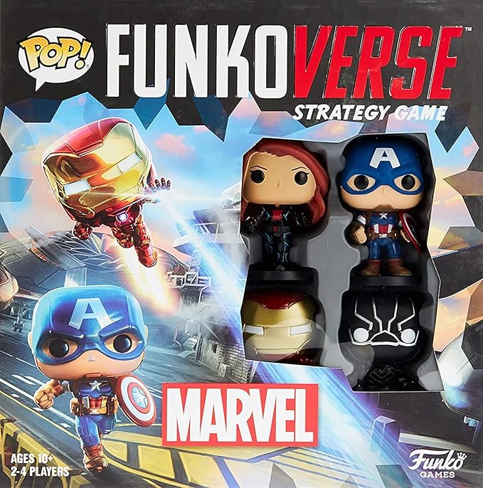 Funko Games Funkoverse: Marvel 100 4-Pack - Black Panther - Marvel Comics - Light Strategy Board Game for Children &amp Adults (Ages 10+) - 2-4 Players - Collectible Vinyl Figure - Gift Idea