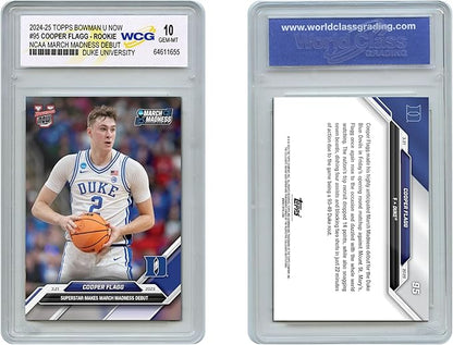 2024-25 Topps Cooper Flagg Rookie Card #95 March Madness Debut Duke University #1 NBA Pick - Graded GEM Mint 10