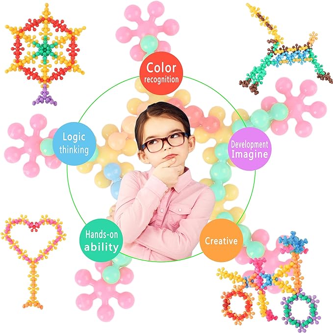 TOMYOU 300 Pcs Building Blocks Kids STEM Toys Educational Sets Interlocking Plastic for Preschool Boys and Girls Aged 3+ Safe Material Creativity