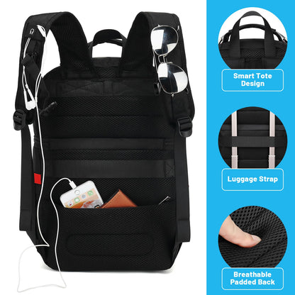 Insulated Cooler Backpack,Double Deck Leak Proof Cooler Bag,Insulated Backpack Cooler Lunch Backpack for Men Women,Black & Red