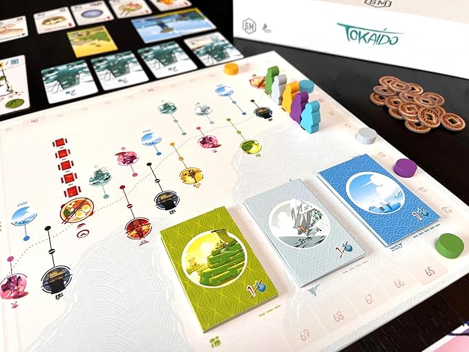 Stonemaier Games: Tokaido (Base Game) by Antoine Bauza | A Zen Strategy Board Game About Traveling in Japan for Adults and Family | Journey and Exploration from Kyoto to Edo | 1-5 Players 45 Mins