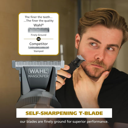 Wahl Manscaper® Reach 360 Ratchet Head Cordless Body and Beard Trimmer for Men with No-Slip Grip for Precise Control During Face, Body, and Manscape Grooming – Model 3025951
