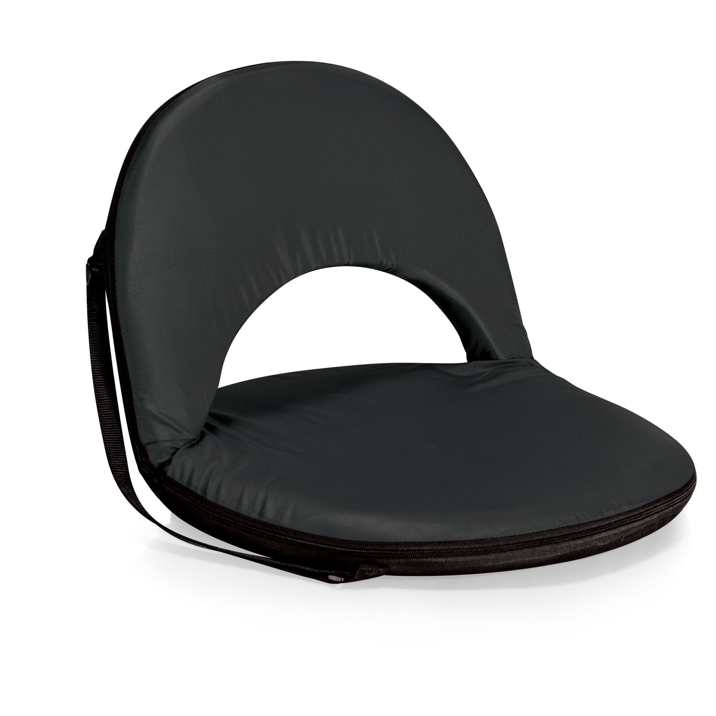 PICNIC TIME Oniva Portable Reclining Stadium Seat with Back Support, Folding Bleacher Chairs with Back and Cushion, Thick Padded Bench Seat and Armrest, Includes Six Backrest Positions, (Black)
