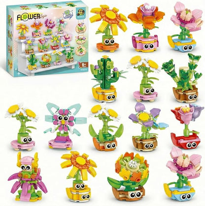 12-in-1 Flower Building Set Botanical Collection Floral Decor Kit Creative STEM Toy Christmas Birthday Easter Gift for Kids Girls Boys 6+ Years Old