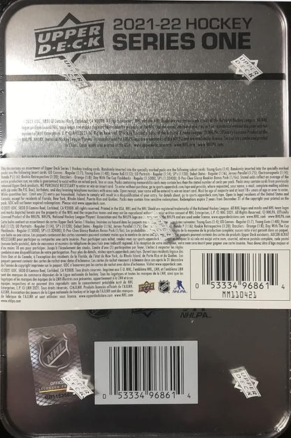 NHL Upper Deck 2021-22 Series One Hockey Trading Card Collector's Tin [8 Packs + 1 Bonus Pack]