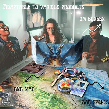 iPEAU|DND Map Starter Set Tabletop Mat 4 Dry Erase Boards 23×33 with 1 Grid&ampHex RPG Battle Mat for Dungeon and Dragons Accessory Pathfinder&amp Warhammer Reusable Flexible GM Layout System Acce