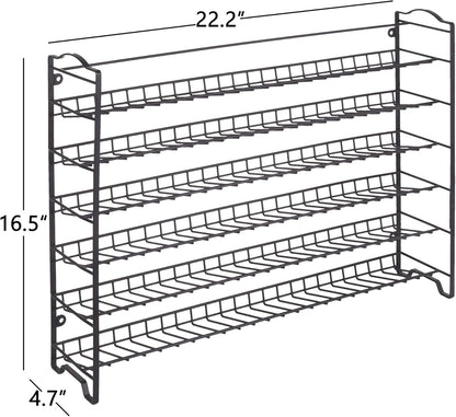 SWOMMOLY Spice Rack Organizer with 72 Empty Square Spice Jars, 340 Spice Labels with Chalk Marker and Funnel Complete Set,for Countertop,Cabinet or Wall Mount, Black