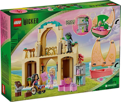 LEGO Wicked Glinda Elphaba and Nessarose at Shiz University Building Kit for Kids with Toy Boat and Dolls Gift for Girls and Boys from 7 Years Who Love Dollhouses 75681
