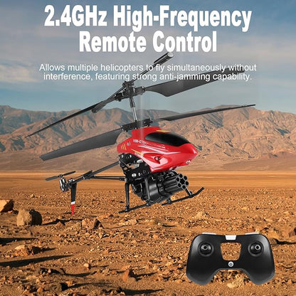 GoolRC Remote Control Helicopter WLtoys V398-C 3.5 Channel RC Helicopter with 6-Axis Gyroscope Altitude Hold LED Light Simulate Firing 2.4GHz Flying Toys for Beginners