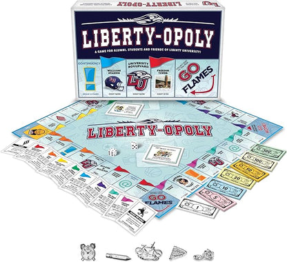 Late for The Sky Liberty-Opoly - Liberty University Family Board Game Opoly-Style Ages 8+ 2-6 Players Alumni and Student Gift