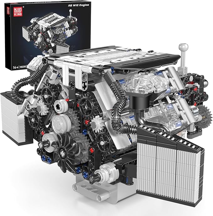 Mould King W12 Engine Toys Building Block Model Engine Kit for Adults V8 Engine Scale Model 10230 STEM DIY Building Kits That Works Blocks for Adults and Aged 14+ (871 Pieces)