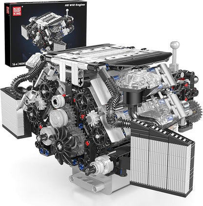 Mould King W12 Engine Toys Building Block Model Engine Kit for Adults V8 Engine Scale Model 10230 STEM DIY Building Kits That Works Blocks for Adults and Aged 14+ (871 Pieces)