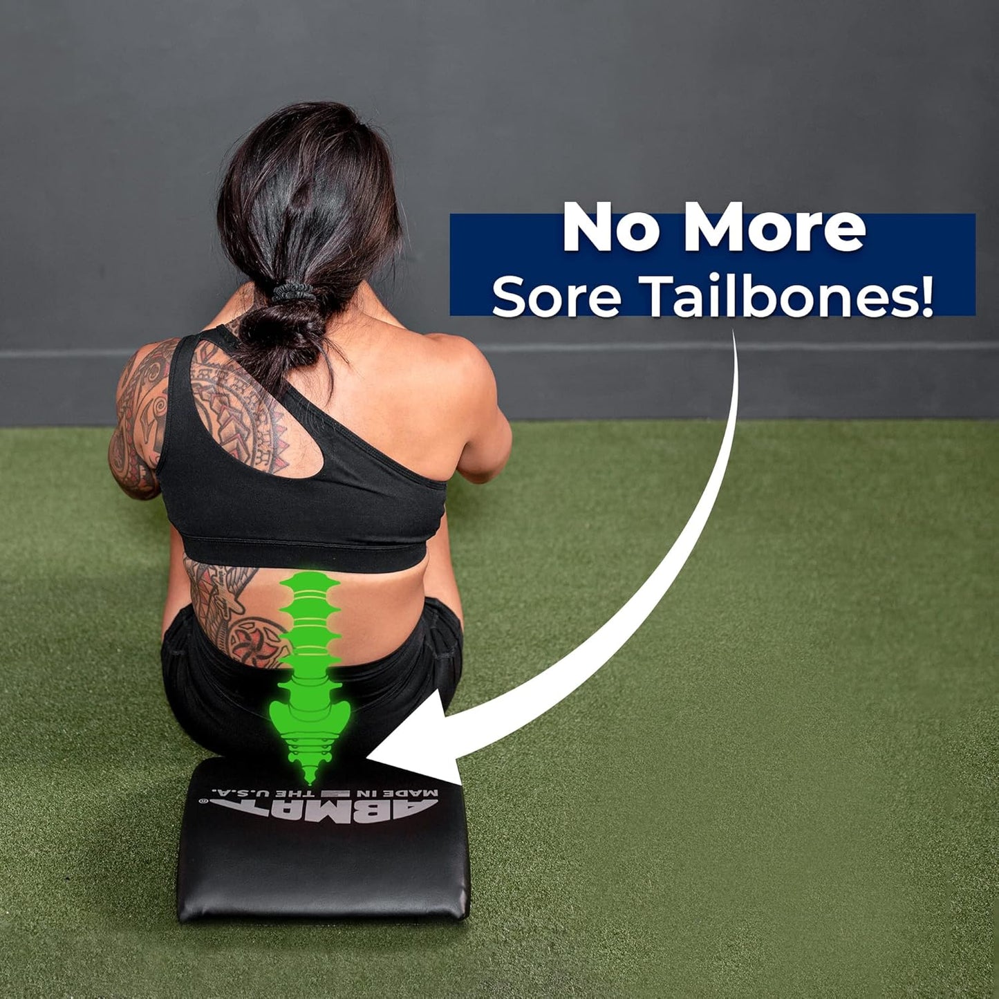 ABMAT Sit Up Mat- The Original Abdominal and Core Trainer Mat for Full Range of Motion Sit ups, Crunches and Ab Workouts Black Vinyl