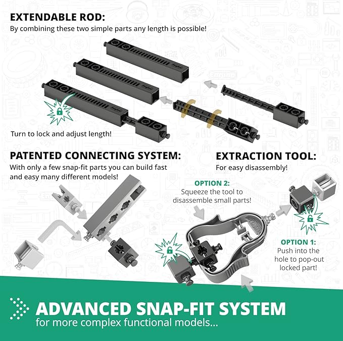 Engino STEM Toys Mechanics: Levers Linkages &amp Structures Engineering Kits for Kids 9+ Gifts for Boys &amp Girls Educational Building Toys Fun Kids Activities (16 Model Options)