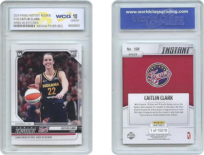 2024 Panini Caitlin Clark Rookie Card Milestones #198 RC - Graded Gem Mint 10