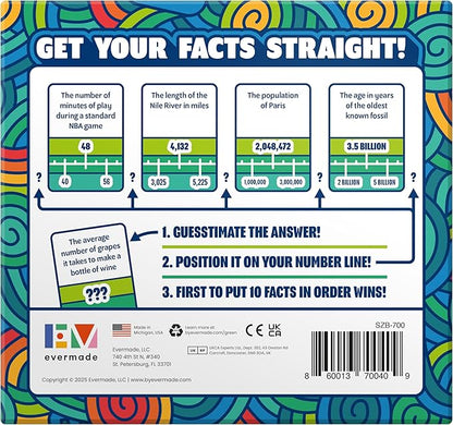 Evermade Number Line – The Trivia Party Game for Adults Families &amp Game Night That Sparks Fun Conversation &amp Clever Thinking (Over 700 Facts Ages 12+)