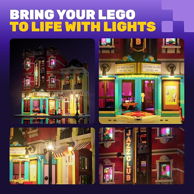 LED Light Kit Compatible with Lego 10312 Jazz Club – Lighting Accessories for Lego Icons Building Set Creative Decorative Upgrade (Model Not Included)