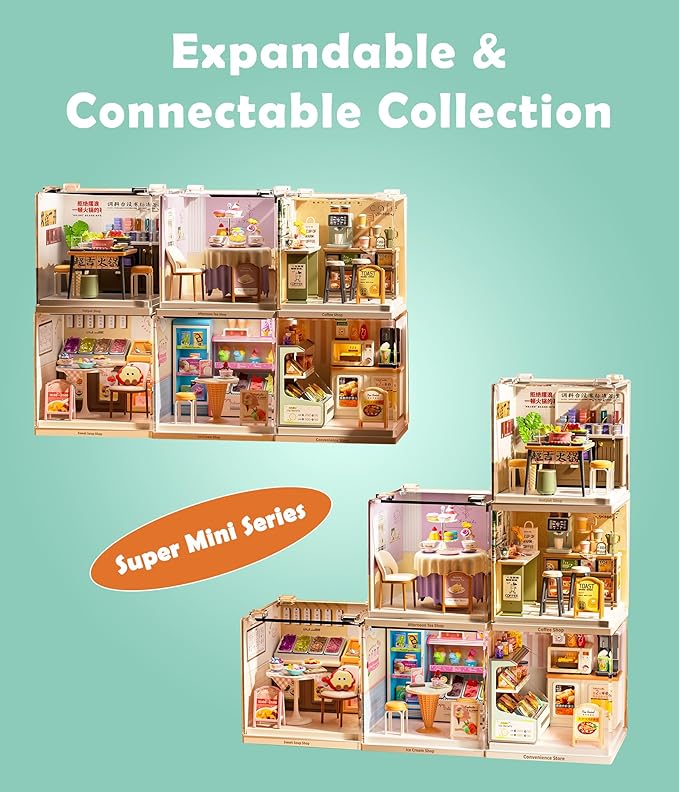 Tiny Convenience Store Miniature Kit DIY Mini Mart Building Set with Goods Creative Room Decor &amp Collectible Gift for Teens and Adults