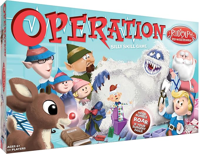 Operation Rudolph The Red Nosed Reindeer | Classic Electronic Board Game | Featuring Bumble The Abominable Snow Monster | Island of Misfit Toys from The Claymation Film