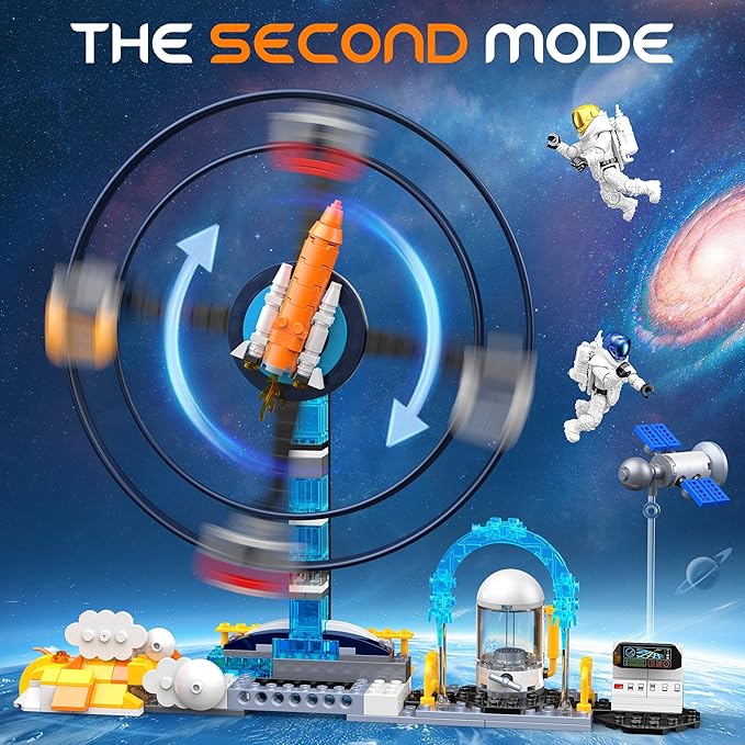2 in 1 Space Roller Coaster Building Set for Kids 6+ 788PCS STEM Astronaut &amp Spaceship Toy Creative Space Station Construction Kit Birthday for Boys Girls Ages 6-12