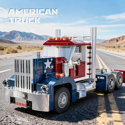 Xbert American Semi Trucks Building Sets Big Rig Tractors Truck Kits Transport Vehicle Cars Toys Birthday Gifts for Boys