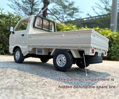 WPL D14 RC Kei Truck 4x4 Suzuki RC Car 1/10 Scale Remote Control Drift Car 4WD 2.4 GHz 280 Motor Proportional Throttle Seering Carry Vehicle Revised Chassis Hobby Toy Adult 2 Batteries