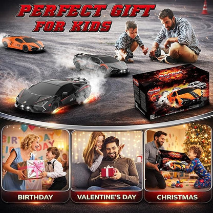 RC Drift Car 1:16 Remote Control Car 2.4Ghz High Speed RC Cars 4WD Racing Sport Toy Cars with LED Lights Spray Drifting Tires 2 Batteries for Kids Boys Girls Adults Birthday Christmas