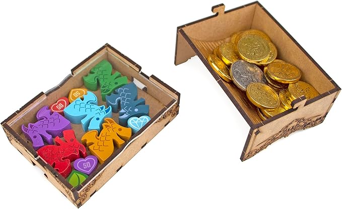 TowerRex Organizer for Flamecraft with 7 Dragons Tray - Upgrade Board Game with Storage Box Organizer for Cards Tokens and Dice - Accessories Upgrade for Components of Flamecraft