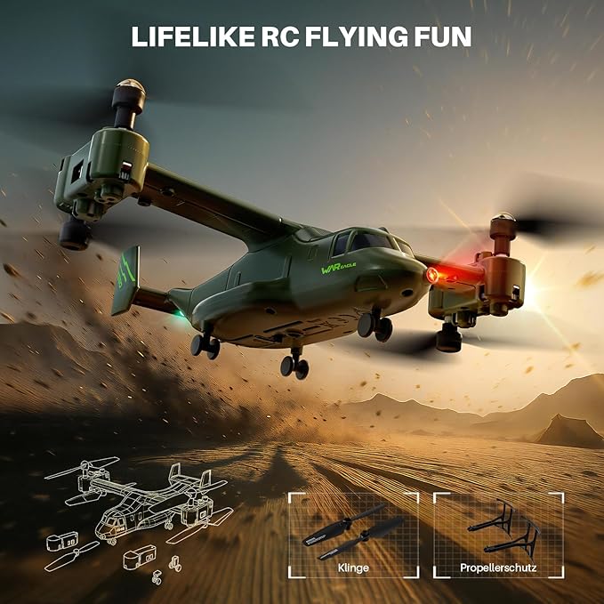 SYMA X550 RC Plane 4 CH Remote Control Airplane with High/Low Speed One-Key Takeoff/Landing Stunt Flight Modes Army Model Plane Gift for Kids Beginners &amp Adults