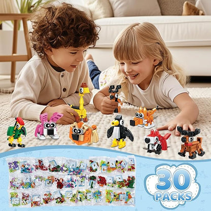 30 Pack Easter Party Favors Building Set for Kids 750 Pcs Mini Animal 3-in-1 Building Block Kit Sets Classroom Goodie Bags Stuffers for Kid Best Birthday Gifts for Boys Girls Ages 6+