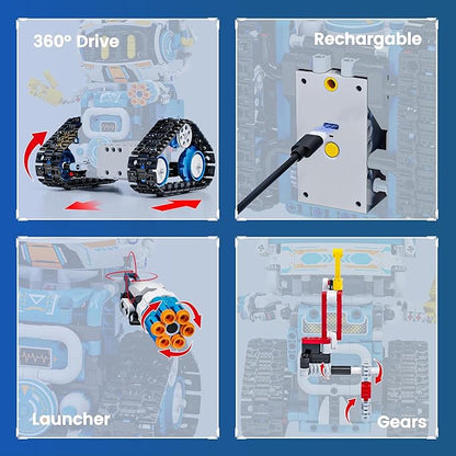 5 in 1 STEM Robotics Kit for Kids 8-12 APP &amp Remote Control Robot Building Kit Science Project Kit &amp STEM Toys for Ages 8-13 Gifts for 8 Year Old Boys Girls