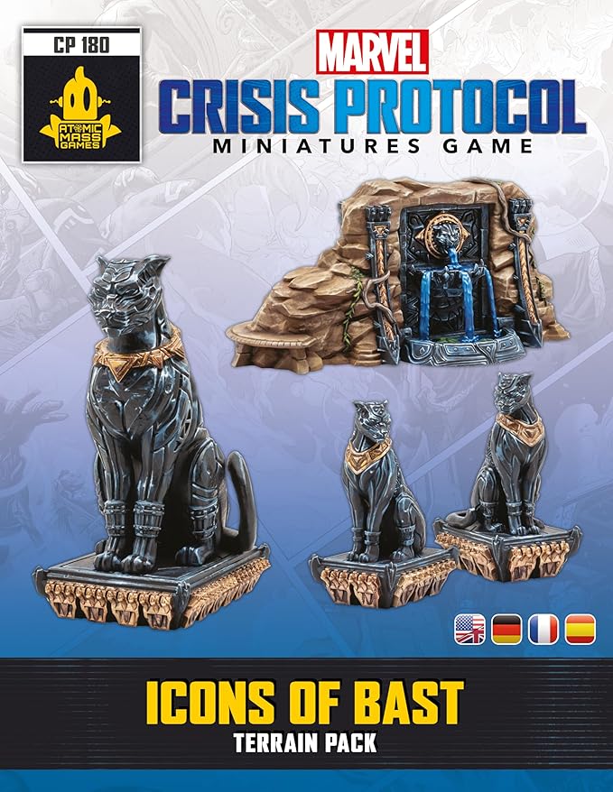 Marvel: Crisis Protocol Icons of Blast TERRAIN PACK - Enhance Battles with Wakandan Statues &amp One-Shot Card! Tabletop Superhero Game Ages 14+ 2 Players 90 Min Playtime Made by Atomic Mass Game