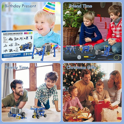 330Pcs Building Kit 12 in 1 STEM Toys with Electric Power Motor for Kids DIY Erector Set for Boys Girls Technic Building Suit Creative Play Great Gift for Kids Age 6+