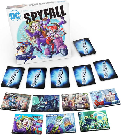 DC Spyfall - The Perfect Party Game - Find The Joker Before Time Runs Out - for 3 to 8 Players - Board Games for Teens and Adults - Featuring Batman Superman Wonder Woman and More - Ages 13+